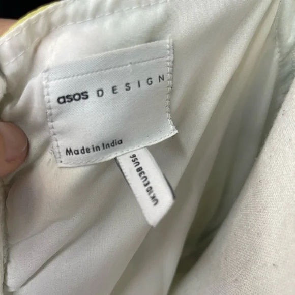 ASOS ruched puff sleeve maxi dress white base yellow blue floral print - Picture 11 of 15